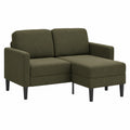 Modernes Ecksofa mit Chaiselongue in Armeegrün aus Kunstleder, 125 cm