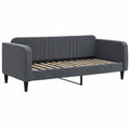 Moderne Schlafcouch ohne Matratze, Dunkelgraues Tagesbett 90x200cm Samt für Wohnzimmer