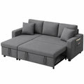 Multifunktionales Merax Ecksofa mit Bettfunktion, Chaiselongue und Stauraum, Umkehrbare Ottomane, Beige, Ideal für Wohn- und Schlafzimmer