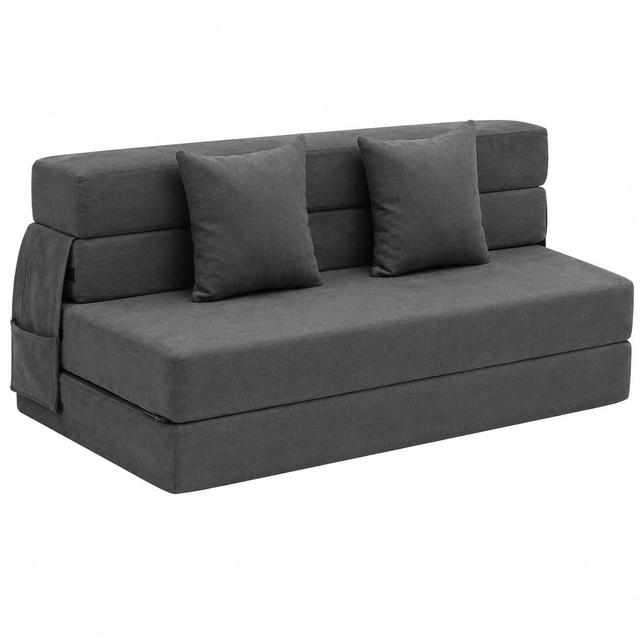 VEVOR Multifunktionales Klappsofa mit Kissen und abnehmbarem Bezug, wandelbarer Schlafsessel aus Memory Foam, Dunkelgrau