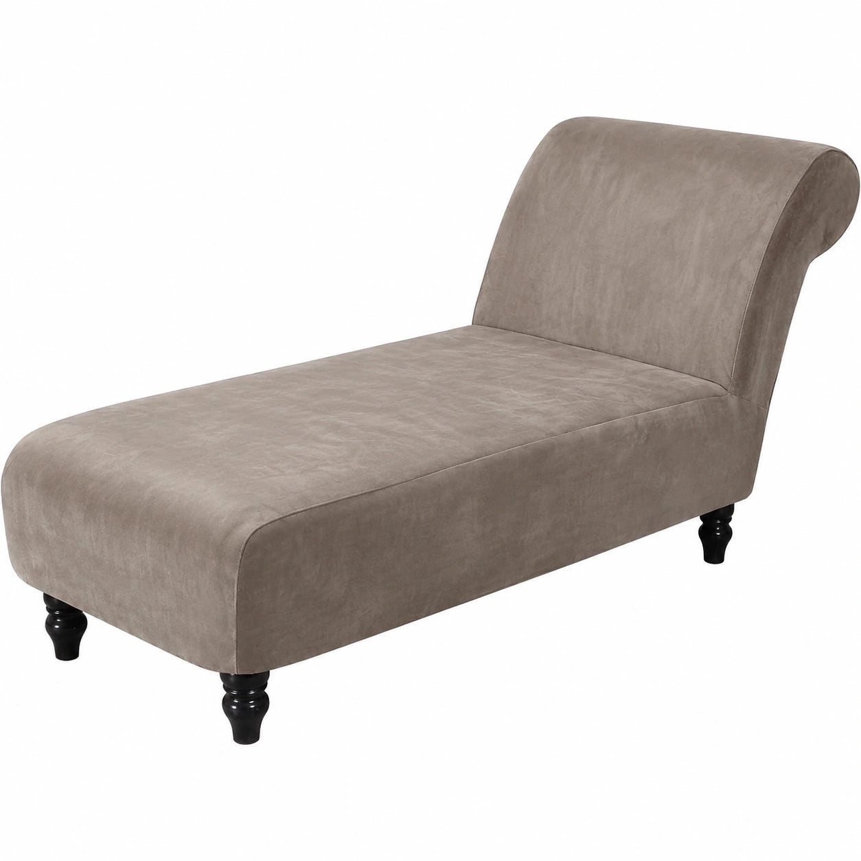 Stretch-Samtbezug für Chaiselongue, armlos, Haustierfreundlich, für Wohnzimmer oder Schlafzimmer, Grau