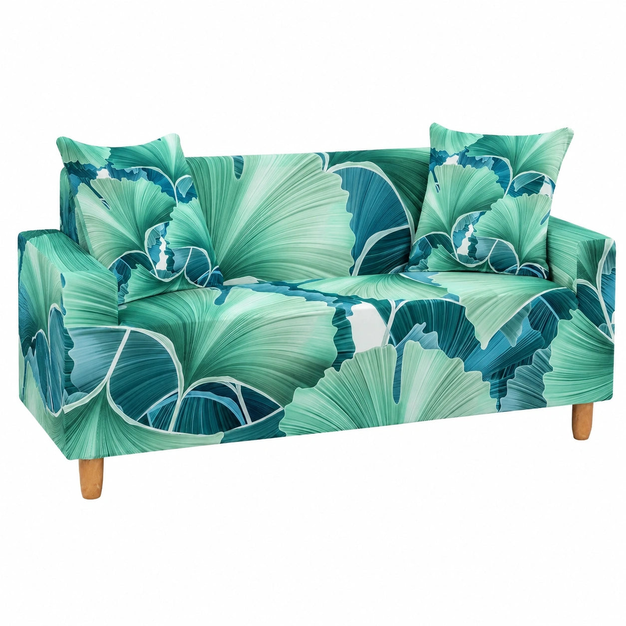 Universeller Stretch-Sofabezug, elastische Couch-Abdeckung für 1/2/3/4-Sitzer, weicher Möbelschutz, Größe 145-185 cm, Design Dschungel