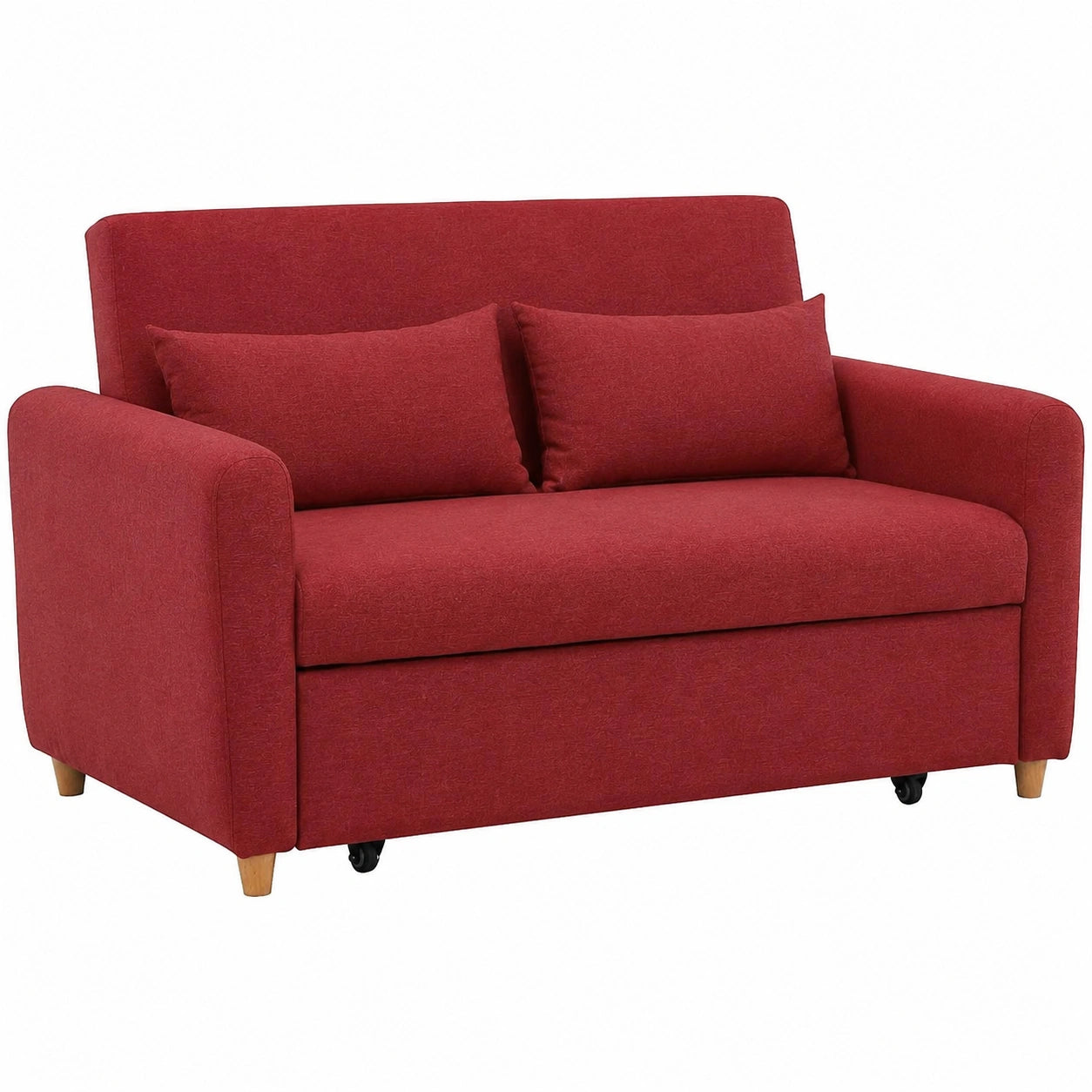 Vente-unique Ayla 2-Sitzer Schlafsofa für zwei Personen, ausziehbar, Rot