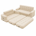 Naturiz® Aufblasbares Gästebettsofa 165x220cm - Tragbares Campingsofa für 2 Personen - Inklusive Tragetasche, Mini Couch (Beige, ohne Pumpe)