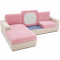 Elastischer Sofakissenbezug aus Samt, rutschfest und warm, für Chaiselongue in Rosa