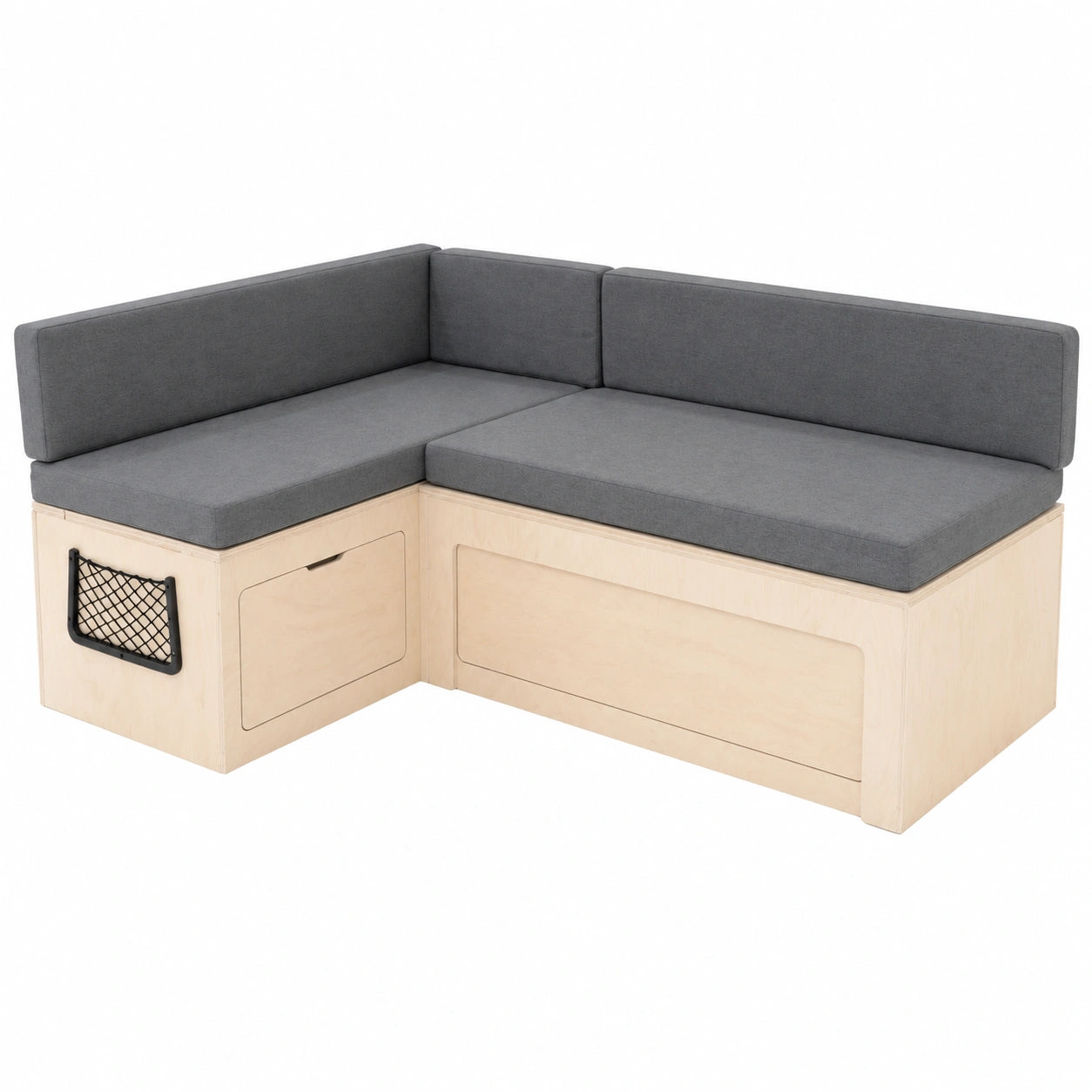 Vielseitiges L-förmiges Wohnmobil-Schlafsofa mit Stauraum, Birkenholz und Waschbaren Bezügen