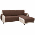 BellaHills Wasserdichte Sofaüberzüge – Rutschfest, Abnehmbar mit Taschen und Gummiband, für Sofas mit Chaiselongue, Braun, 205 cm