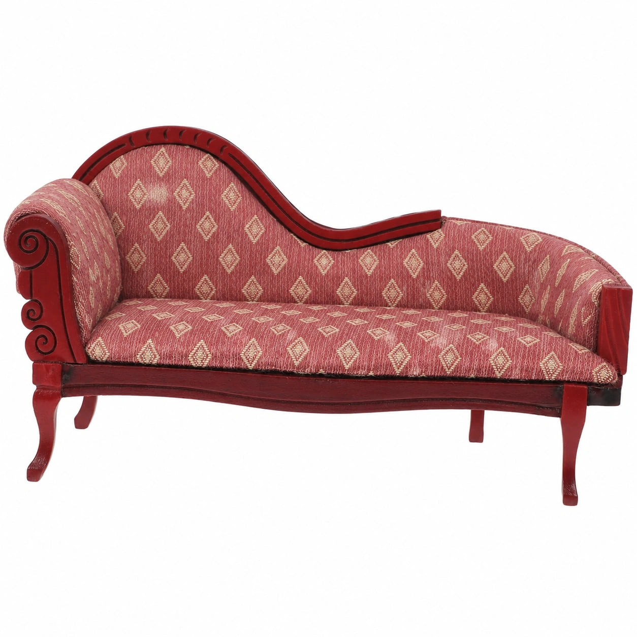 Angoily Puppenhaus Chaiselongue 1:12 mit Blumen Vintage Sofa Wohnzimmer Accessoire