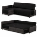 Schutzhülle für IKEA Friheten Sofa - Abnehmbar und Waschecht, Geeignet für Linke/Rechte Chaiselongue, Haustier- und Kinderfreundlich, Schwarz