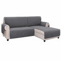 BellaHills Sofabezug, wasserabweisend und rutschfest, abnehmbar mit Armlehnen, Taschen und Gummiband für Chaiselongue, 205 cm, Grau