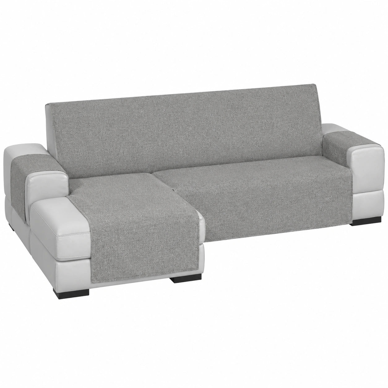Eysa Fleckenabweisender Sofabezug für Chaiselongue Links, Grau, Design Genna