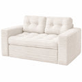 Flexibles 2-in-1 Schlaf- und Loungesofa mit Kissen, 140 cm, Weiß