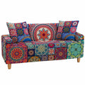 Bunter Boho Sofaüberwurf - Stretch Sofabezug, Waschbar & Rutschfest, Für 2-Sitzer