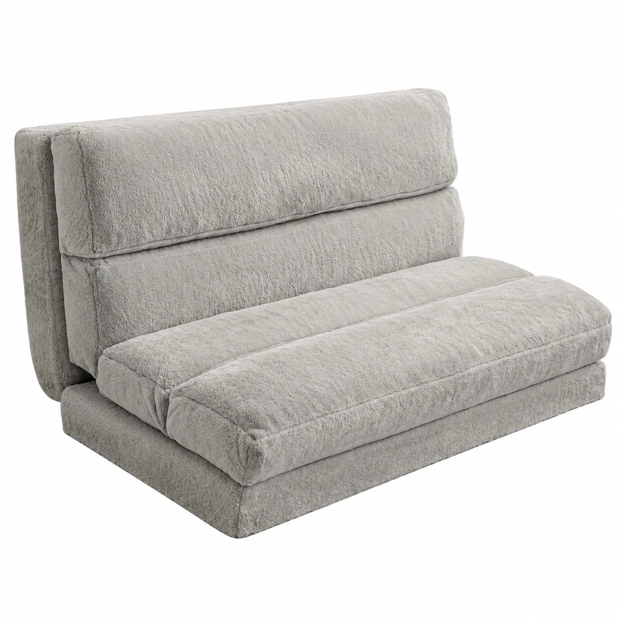Faltbares MAXYOYO Sitzsackbett, Schlafsofa und Bodenmatratze, extra dick, für Wohnzimmer und Schlafzimmer, Grau, 135 x 240 cm