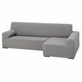 Universelle Chaiselongue Sofahusse mit rechter Armlehne, grau