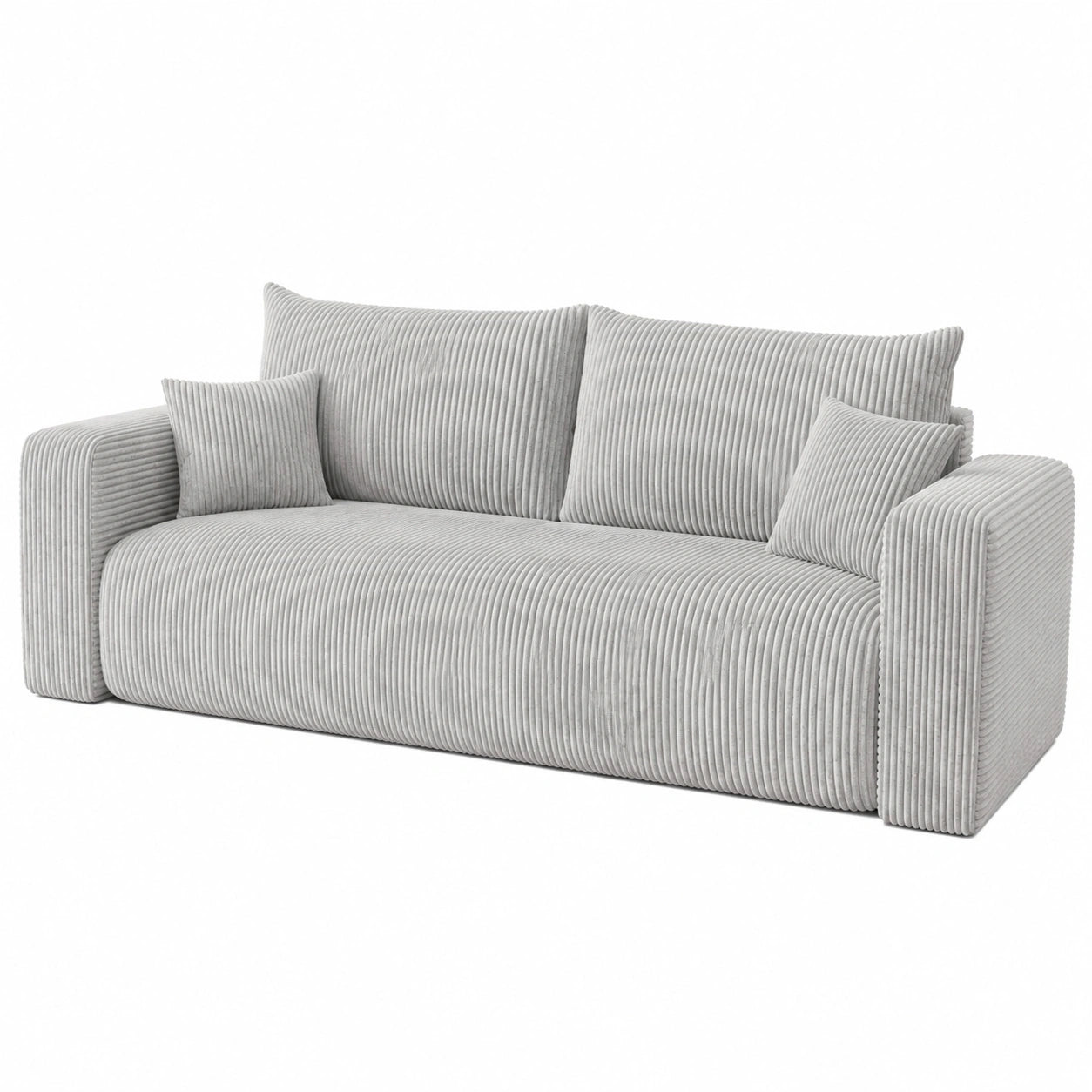 Schlafsofa mit Bettkasten 246x93 - 3-Sitzer Cord Sofa mit Schlaffunktion - Bequeme Schlafcouch fürs Wohnzimmer