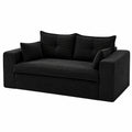 APICIZON 2-in-1 Schlafsofa mit Kissen, Klappmatratze für Wohnzimmer, Schlafzimmer und Gästezimmer, Cord-Schwarz, 144 cm Breit