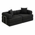 DURASPACE Schlafsofa 199 cm, Komfortables Klappsofa mit Stabiler Struktur, Vielseitiges Futon ohne Federkern, Modulares Sofa für Wohnzimmer, Chenille Schwarz